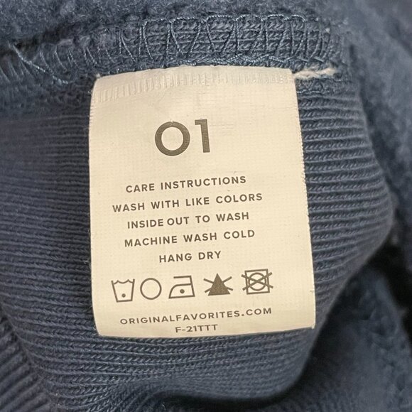 Jiberish Sweatshirt Hoodie Drawstring Size Medium Navy Blue Embroidered Unisex - Picture 11 of 13